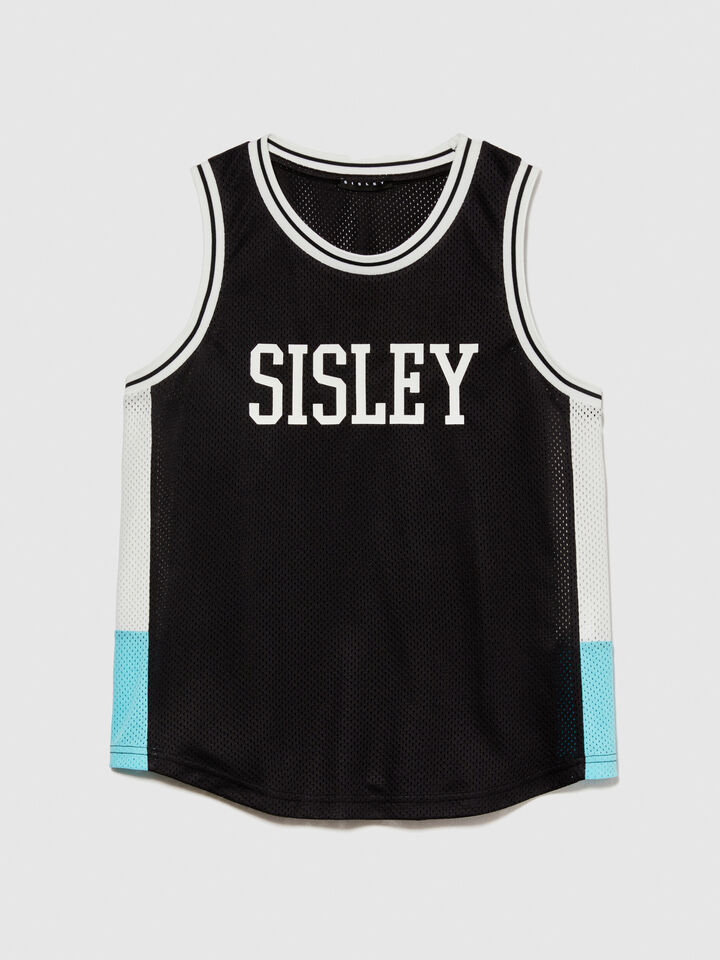 Color block mesh tank top - boys' tank tops - Black | Sisley Young image number 1